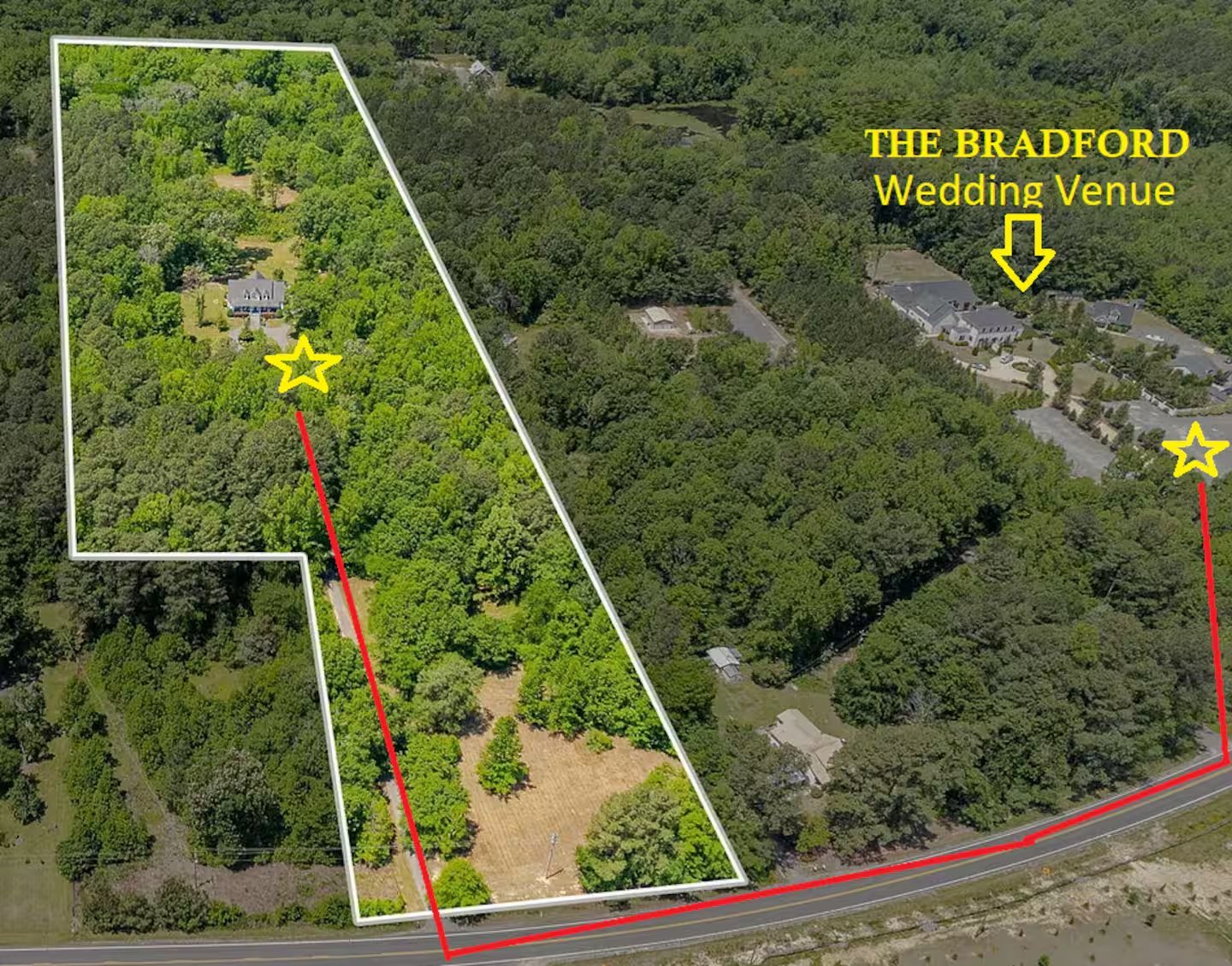 Aerial map showing The River House next to The Bradford